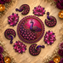 Lotus & Peacock Luxe MDF Ready Rangoli 12 Inch