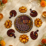 Lotus & Peacock Luxe MDF Ready Rangoli 12 Inch